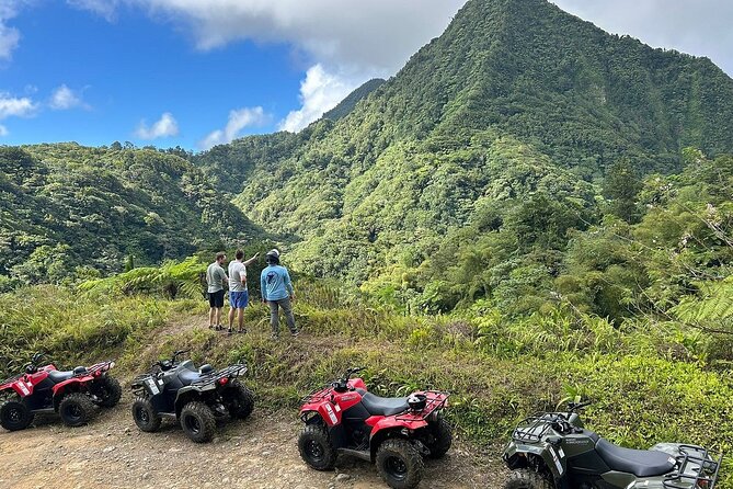 ATV Rainforest Adventure in St. Lucia - The river crossing and farmlands