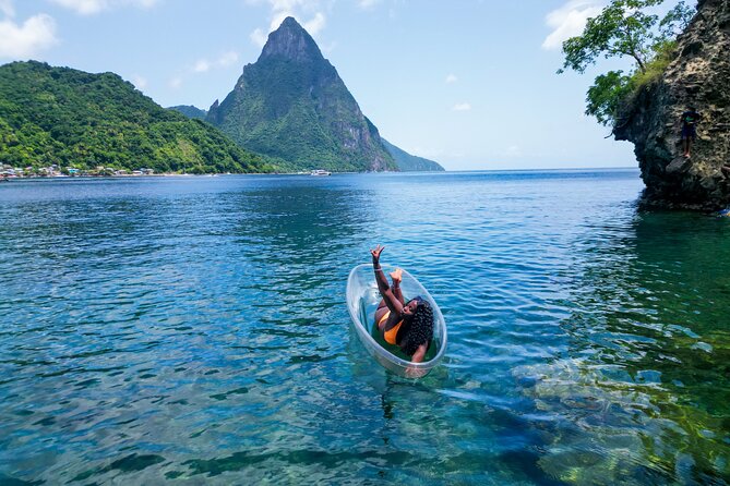 Clear Kayak Drone Photoshoot in St. Lucia - Getting Comfortable in the Clear Kayak