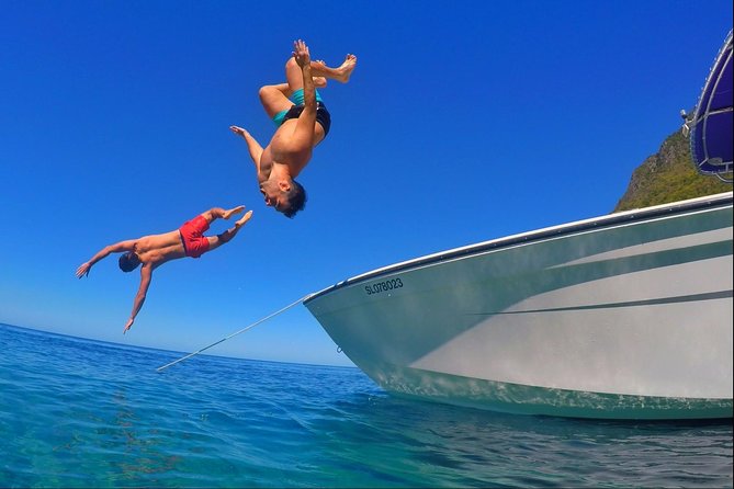 Dash and Splash Snorkel Adventure St Lucia - A private speedboat along St. Lucia’s west coast