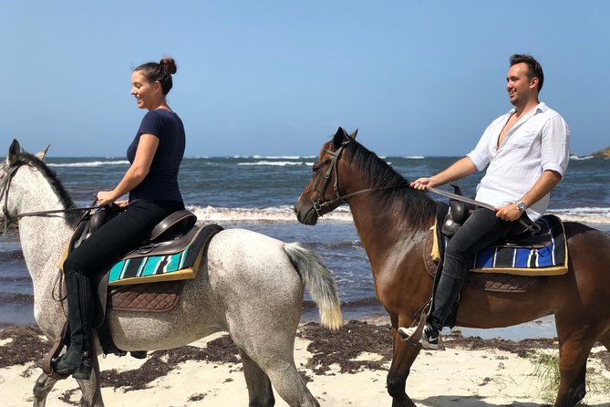 Private Advanced Horseback Beach Ride with Sandy Hoofs St. Lucia - Riding out toward Lapin Bay