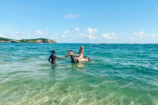 Private Beach Picnic Horseback Ride with Sandy Hoofs St. Lucia - Reaching Anse La Voute Beach