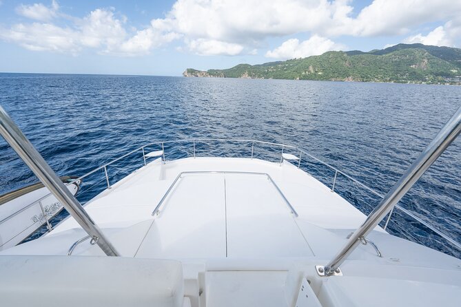 Private Full Day Luxury Catamaran Excursion - Seeing the Pitons from offshore