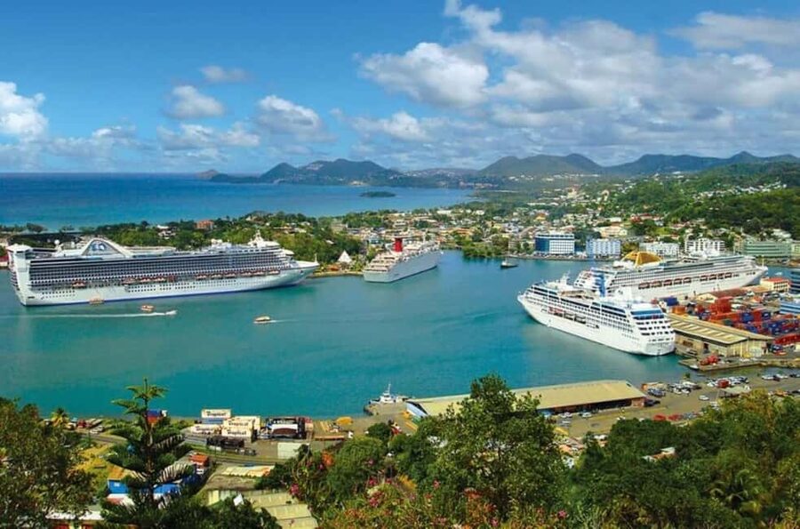 Saint Lucia Island Tour All Inclusive With Lunch - Lunch with the Pitons on the horizon
