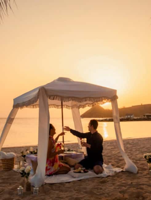 Saint Lucia: Sunset Soirée Beach Cabana Picnic - Arriving at the Gros Islet Quarter beach