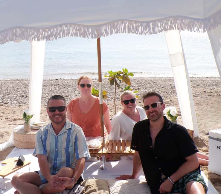 Saint Lucia: Sunset Soirée Beach Cabana Picnic - The antique canvas cabana sets the mood