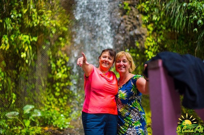 Soufriere Tour - Gems of the West - Cooling off at Toraille Waterfall