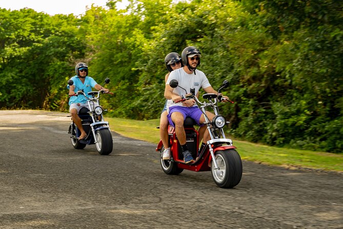 St.Lucia Beaches and Backroads Tour by Electric Big-Wheel Scooter - Getting comfortable on the big-wheel scooter