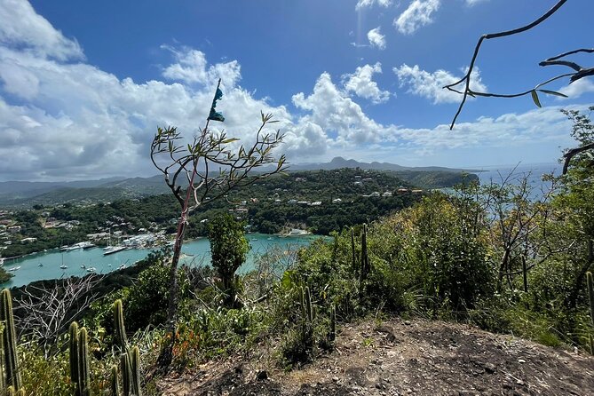 St Lucia Billy Goat Trail Hike in Marigot Bay Saint Lucia - The 550-foot viewpoint and the choice of two summits