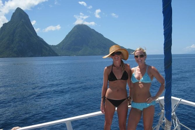 St Lucia Catamaran Day Sailing and Sightseeing Tour - Soufriere Bay and the Pitons from the water