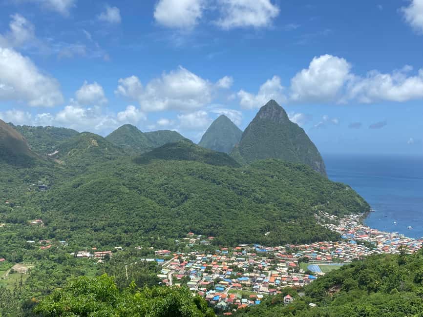 St Lucia: Mud Baths, Waterfall & Tet Paul Trail Tour - Lunch with Piton views