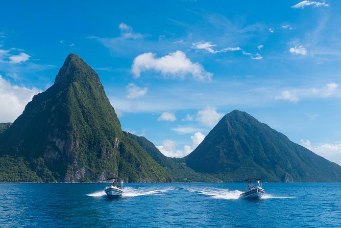 St. Lucia Speedboat and Power Snorkel From Castries - Setting out from Choc toward Soufriere
