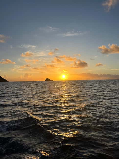 St. Lucia: Sunset Cruise, best way to end a day in paradise - A comfortable speedboat ride, not a white-knuckle race